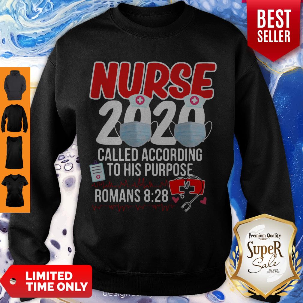 Nurse 2020 Mask Called According To His Purpose Roman 8 28 Shirt - Image 2