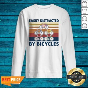 Alternative view of Top Easily Distracted By Bicycles Vintage Shirt