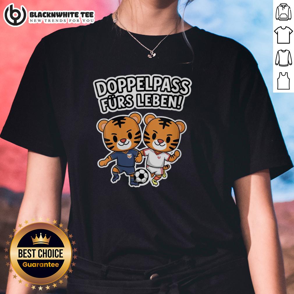 Nice Doppelpass Furs Leben Tigers Football T-Shirt - Image 3