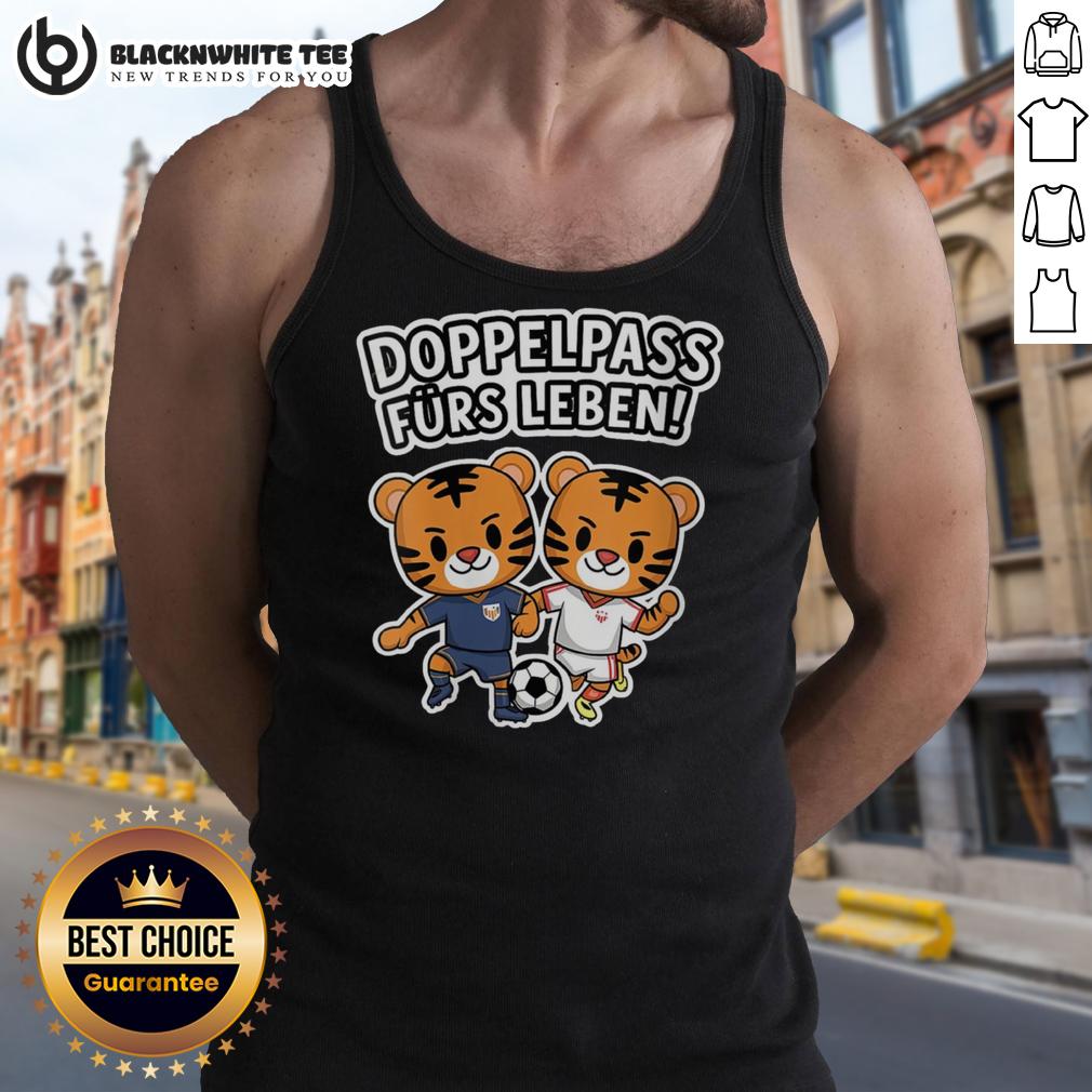 Nice Doppelpass Furs Leben Tigers Football T-Shirt - Image 4