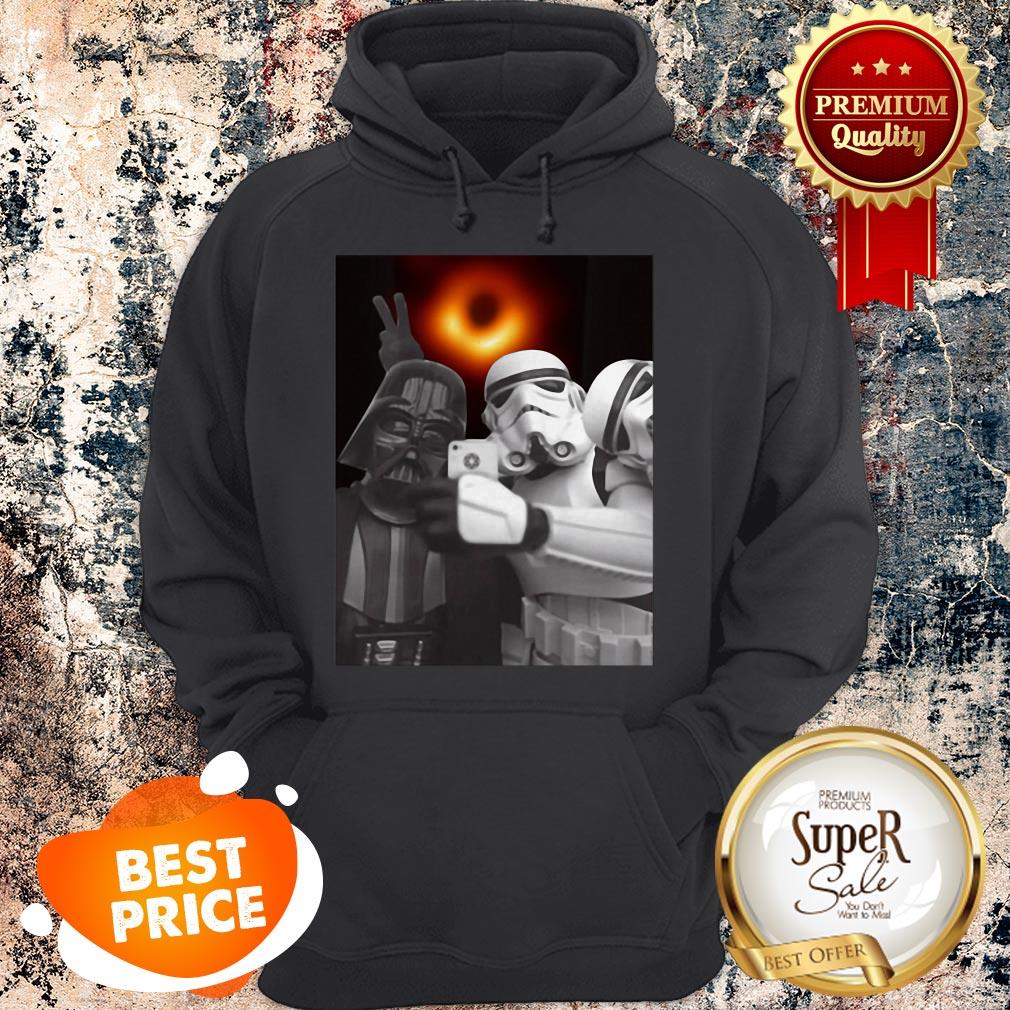 Nice Darth Vader And Stormtroopers Selfie With Black Hole Shirt - Image 2