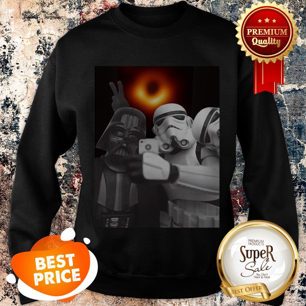 Nice Darth Vader And Stormtroopers Selfie With Black Hole Shirt - Image 3
