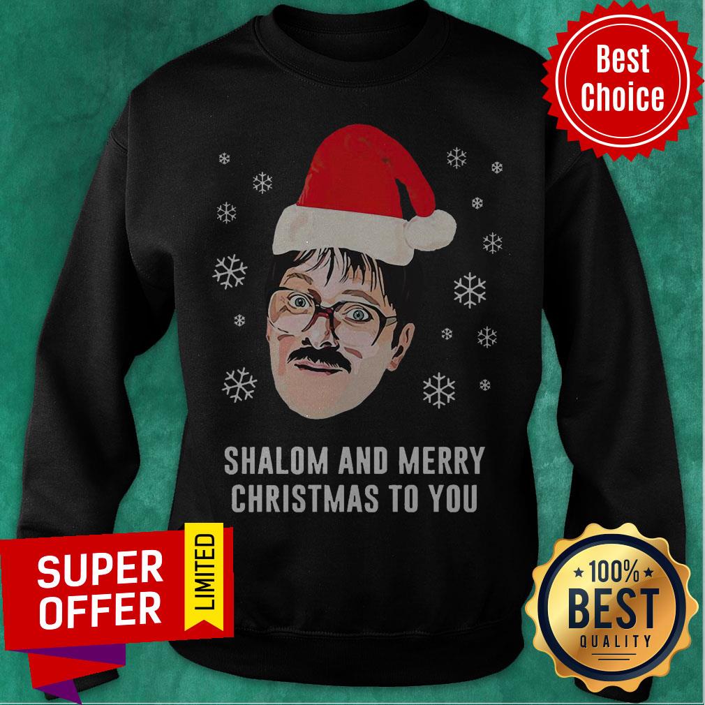 Awesome Shalom And Merry Christmas To You Christmas Shirt - Image 3
