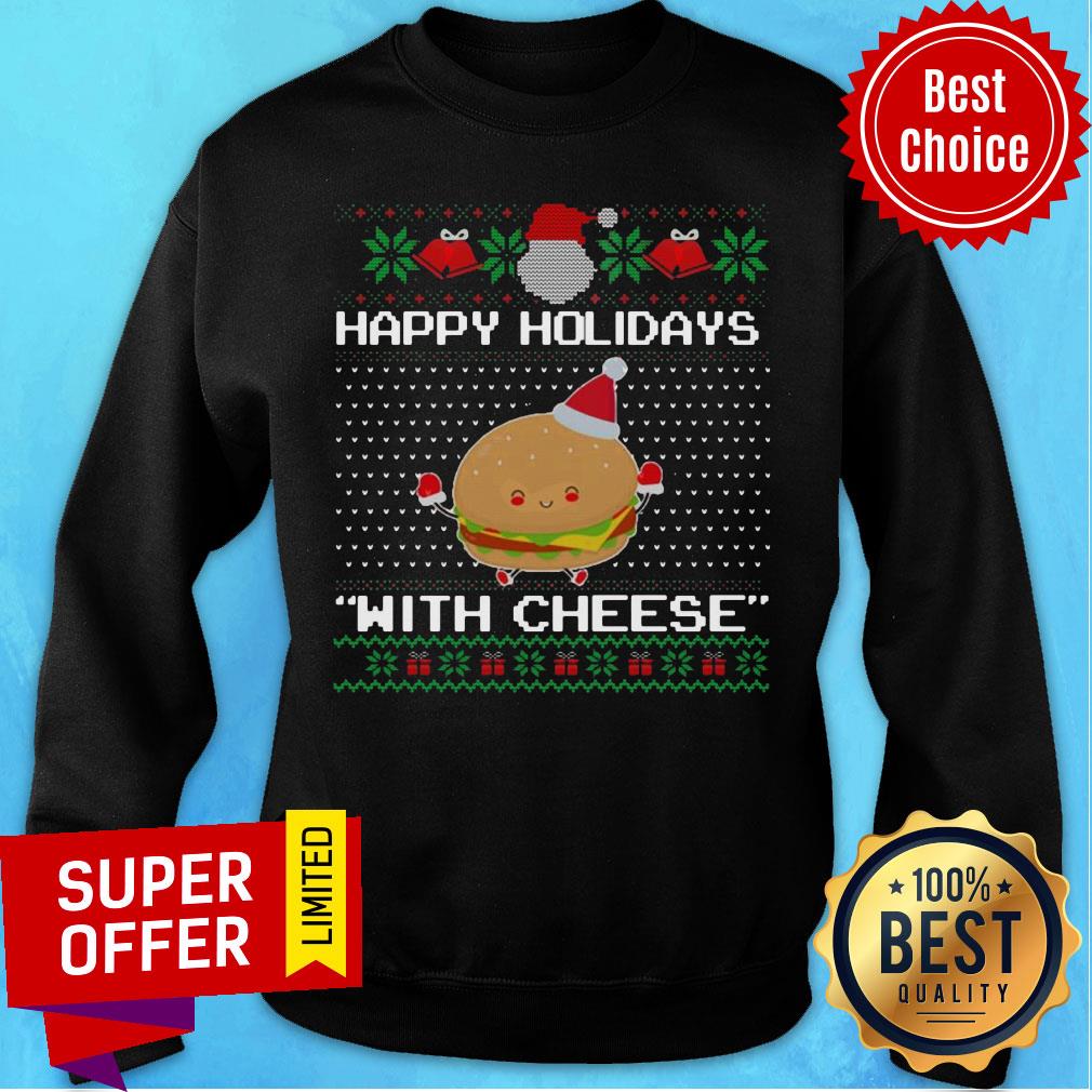 Nice Santa Happy Holidays With Cheese Ugly Christmas Shirt - Image 3