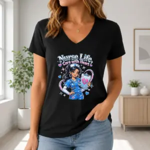 Alternative view of Nurse Life Care With Heart Y2K Shirt for Nurses Shirt