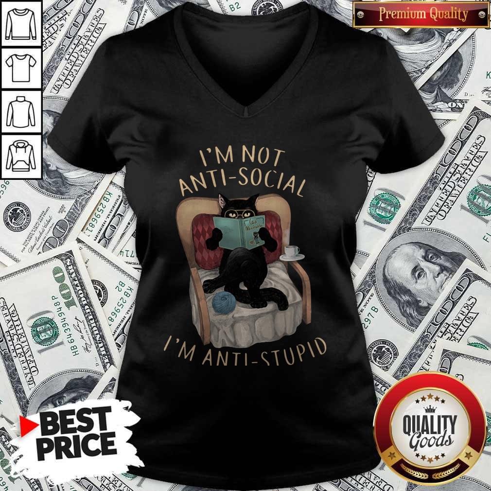 Official Cat I'm Not Anti-Social I'm Anti-Stupid Shirt - Image 3