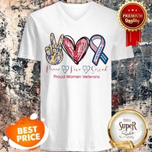 Alternative view of Nice Peace Love Served Proud Women Veterans Shirt