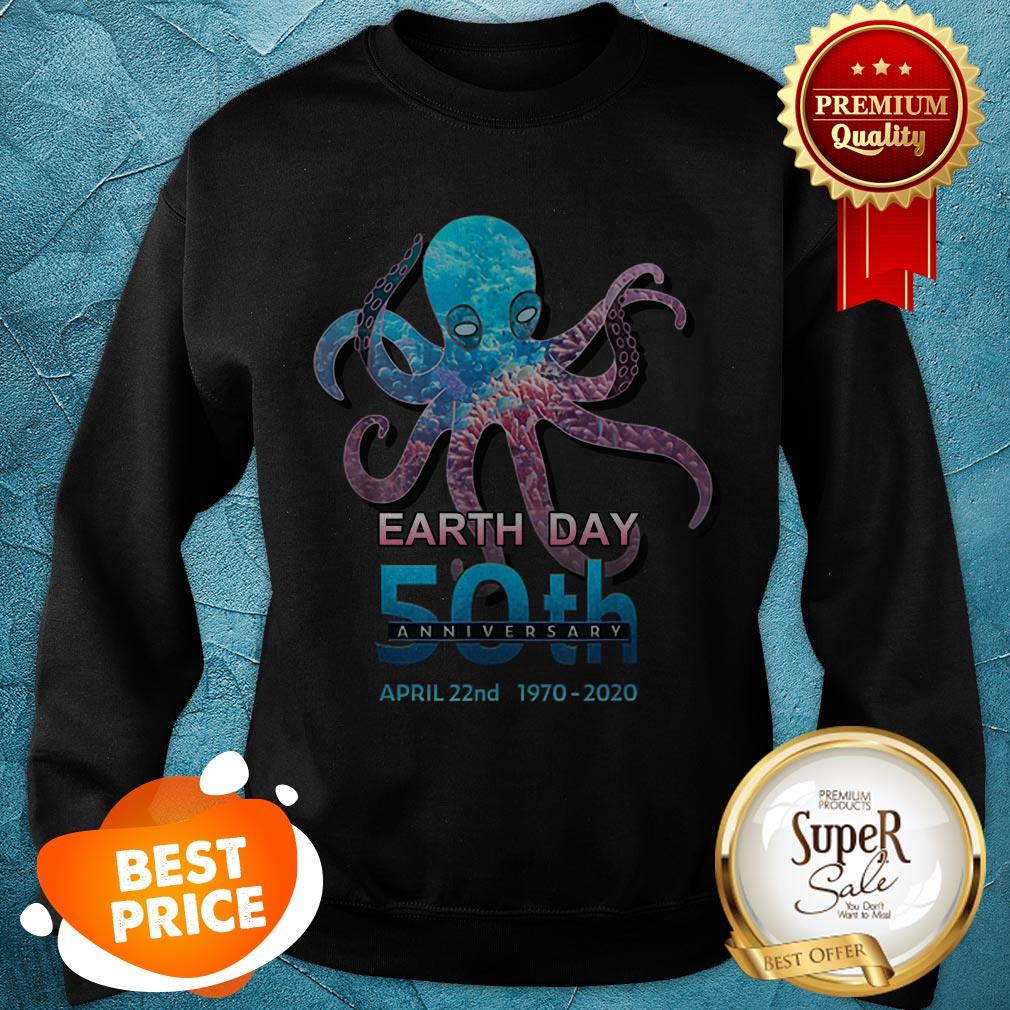 Octopus Silhouette Earth Day 50th Anniversary April 22nd Shirt - Image 3