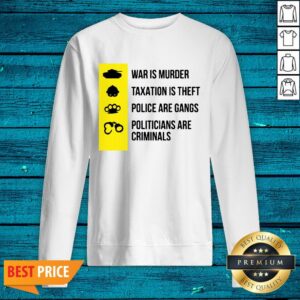 Alternative view of Cool Was Is Murder Taxation Is Theft Police Are Gangs Politicians Are Criminals Shirt