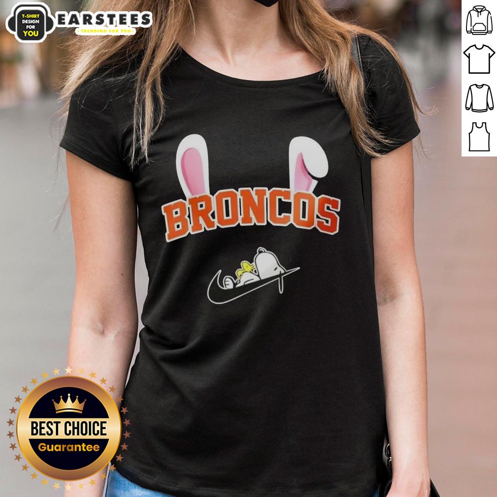 Awesome Denver Broncos X Snoopy Happy Easter T-Shirt - Image 3