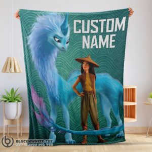Hot Premium Disney Cartoon Retro Raya And The Last Dragon Blanket Fleece Customized Blanket