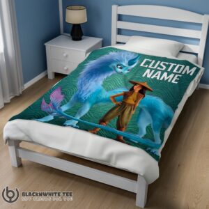 Alternative view of Hot Premium Disney Cartoon Retro Raya And The Last Dragon Blanket Fleece Customized Blanket