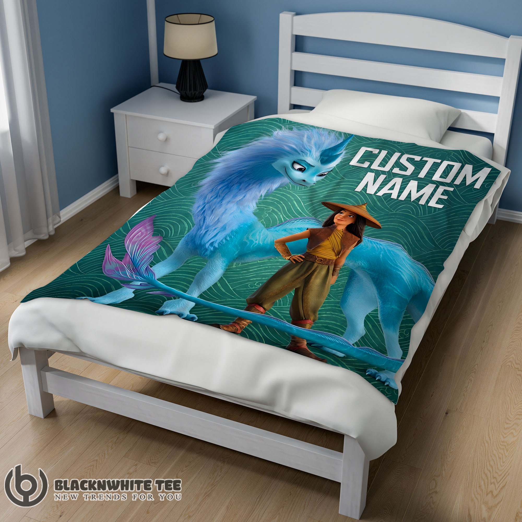 Hot Premium Disney Cartoon Retro Raya And The Last Dragon Blanket Fleece Customized Blanket - Image 2