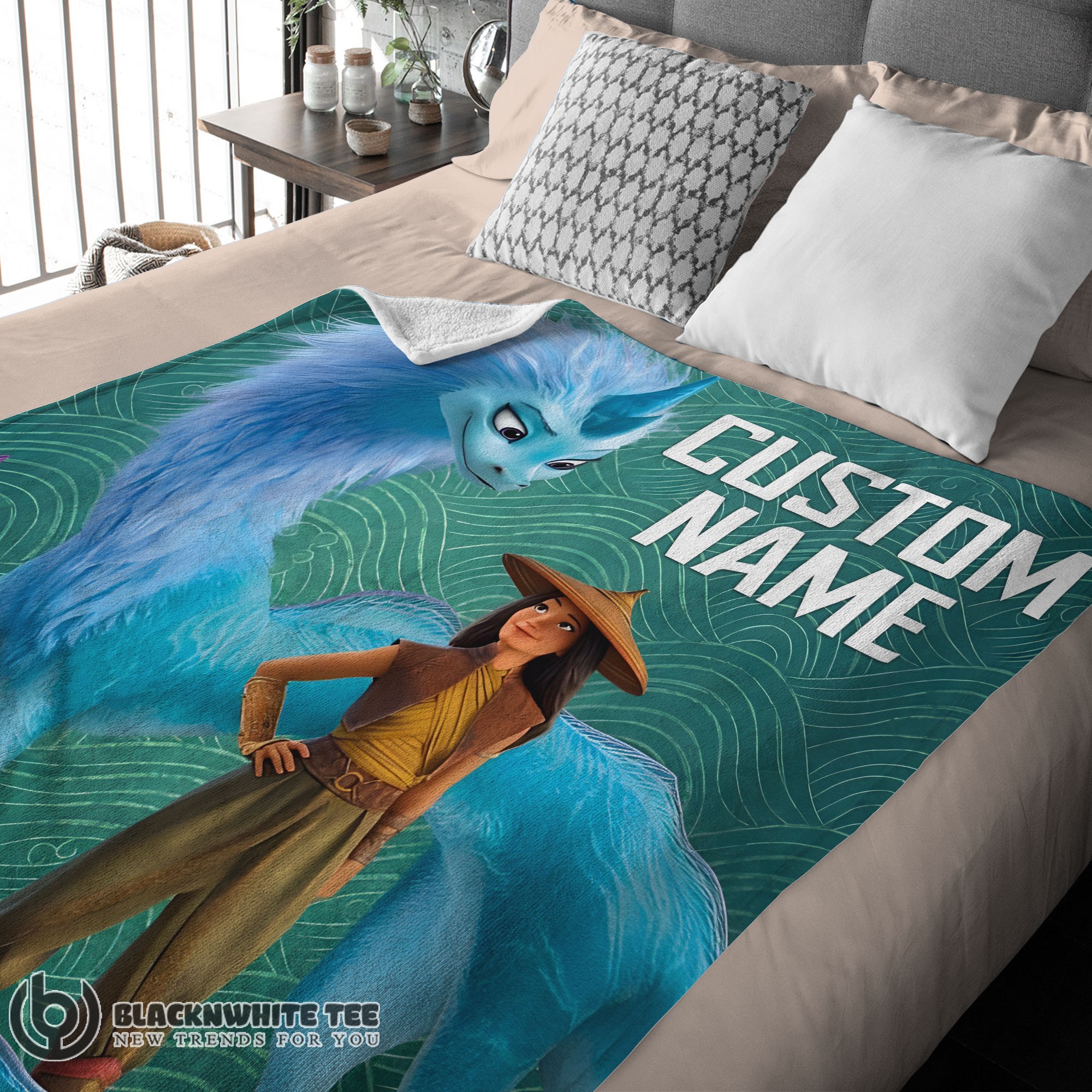 Hot Premium Disney Cartoon Retro Raya And The Last Dragon Blanket Fleece Customized Blanket - Image 3