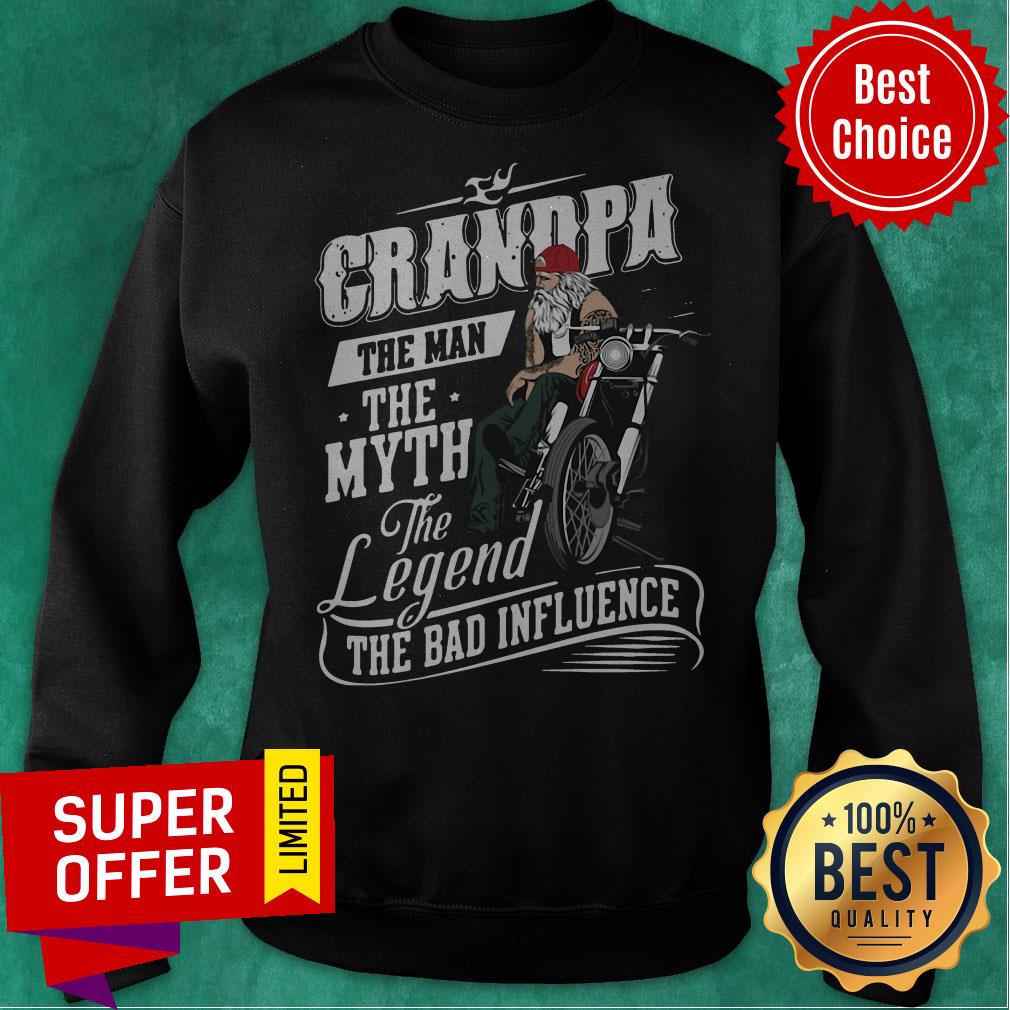 Funny Grandpa The Man The Myth The Legend The Bad Influence Shirt - Image 2