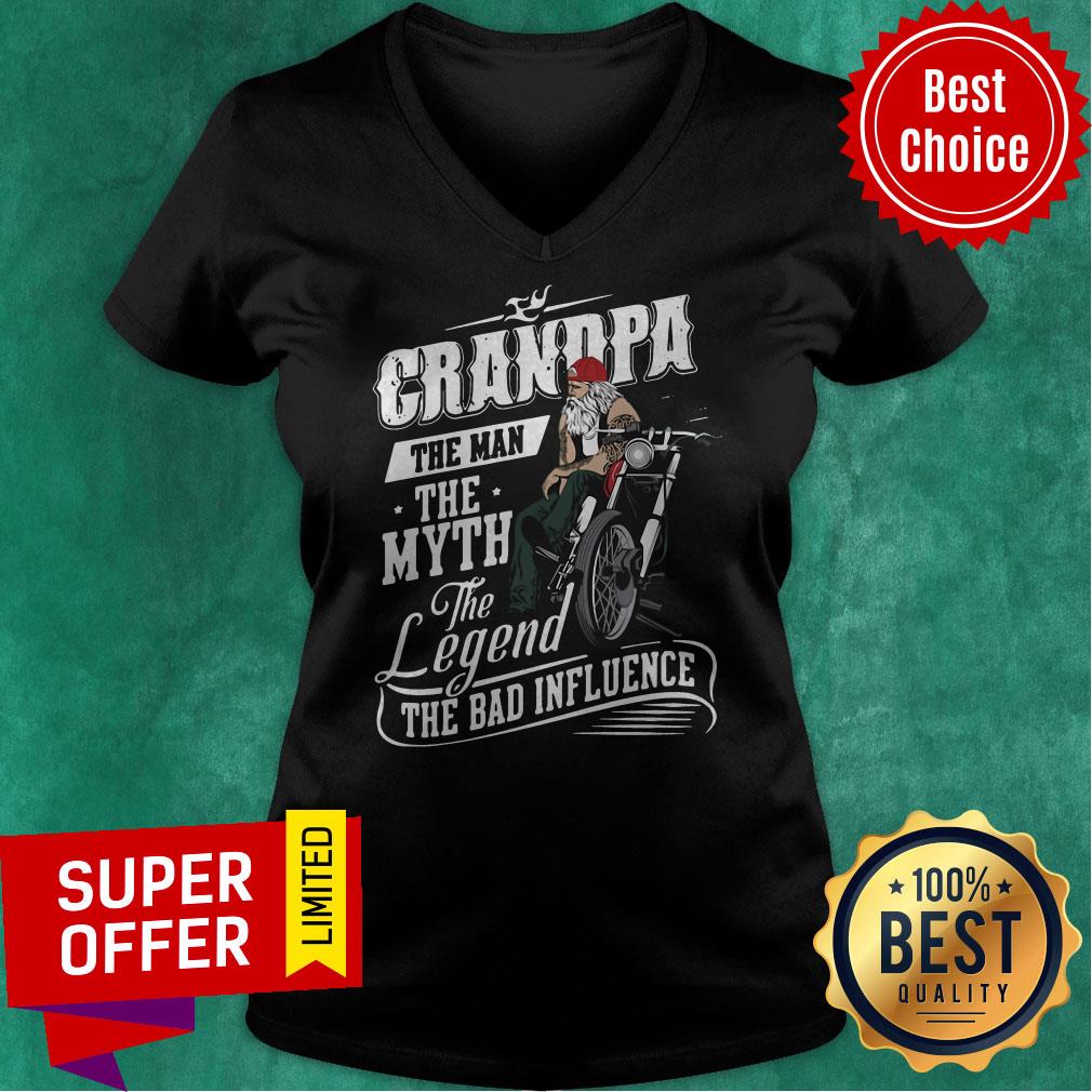 Funny Grandpa The Man The Myth The Legend The Bad Influence Shirt - Image 4