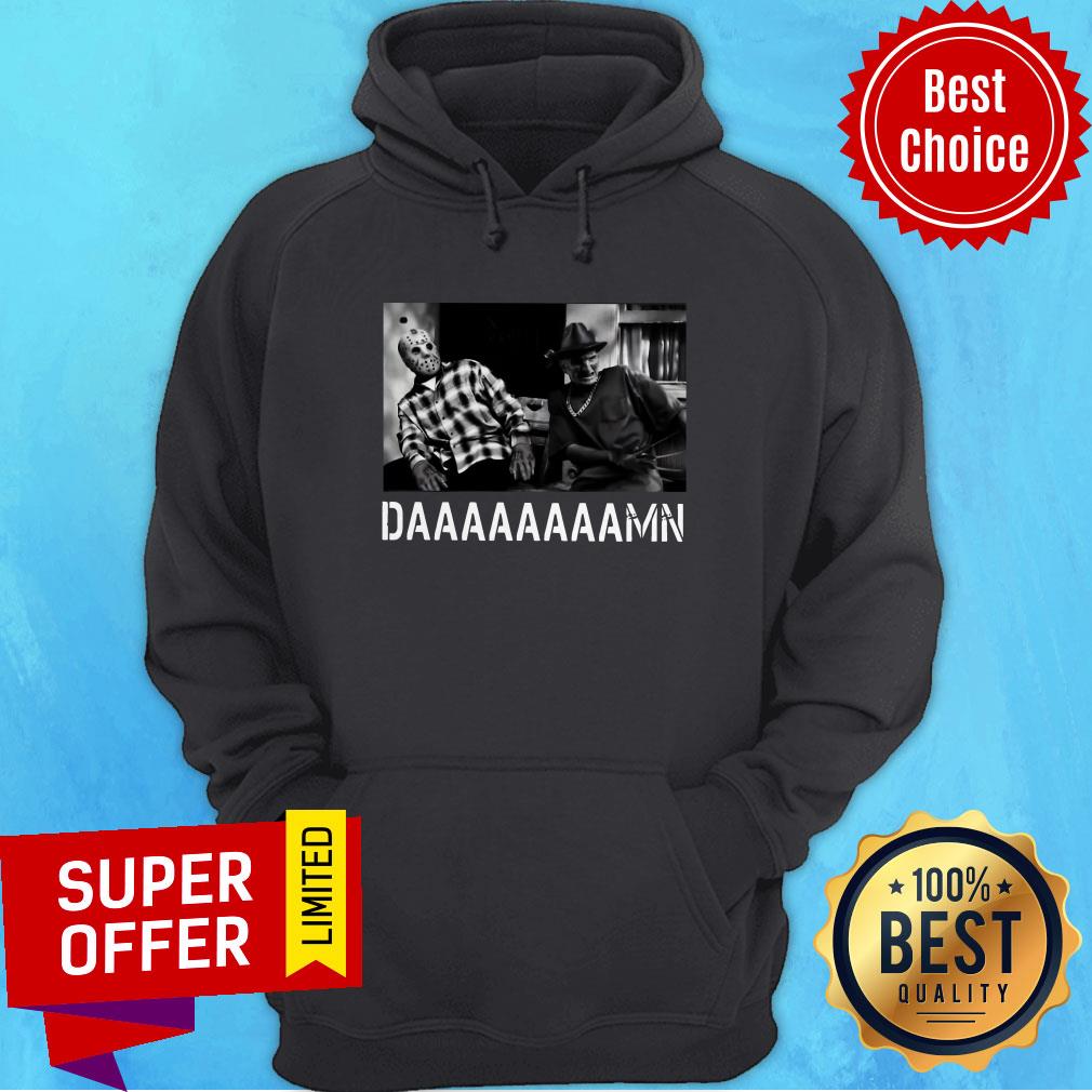 Funny Jason Voorhees And Freddy Krueger Daaaaaaaamn Shirt - Image 2