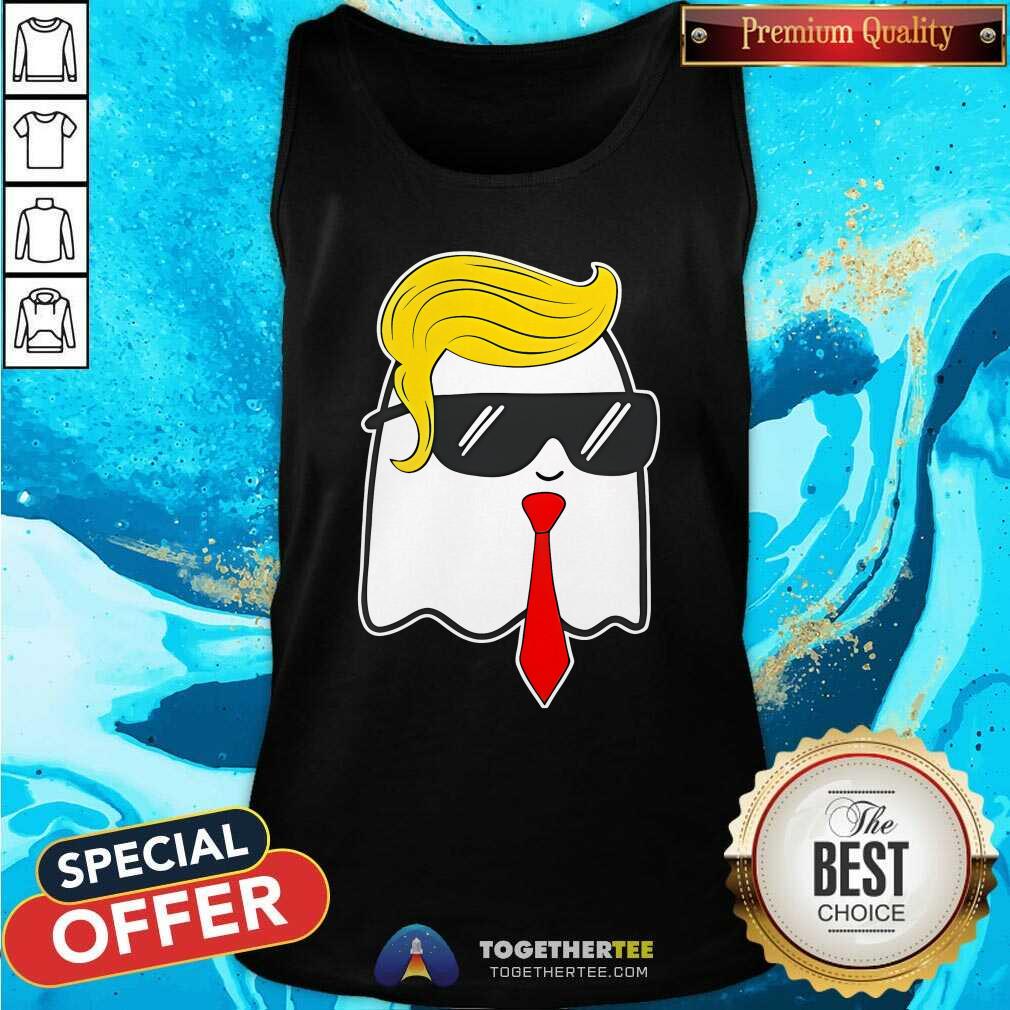 Nice Ghost Trump Hair Sunglasses Halloween T-Shirt - Image 3