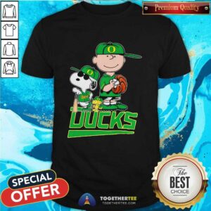 Snoopy Peanuts Movie Characters Oregon Ducks Baseball T-shirt