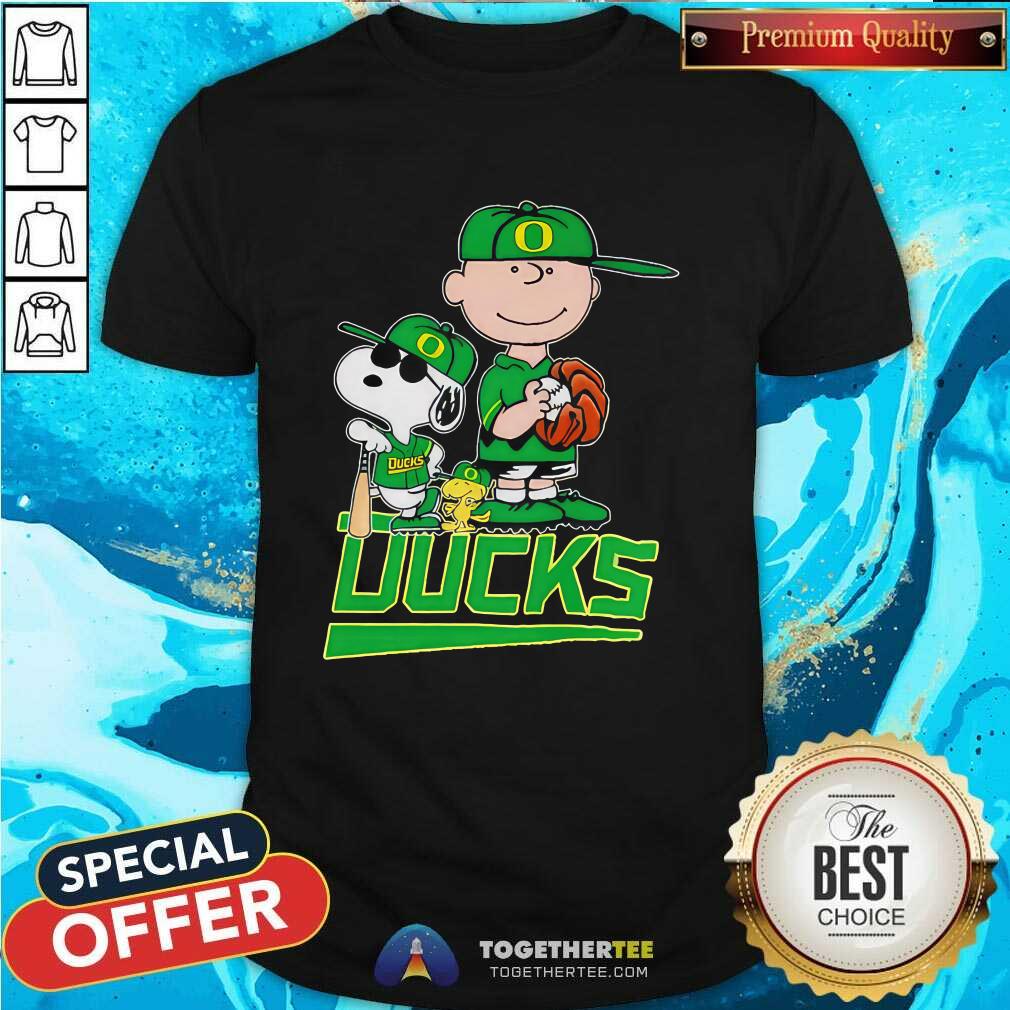 Snoopy Peanuts Movie Characters Oregon Ducks Baseball T-shirt