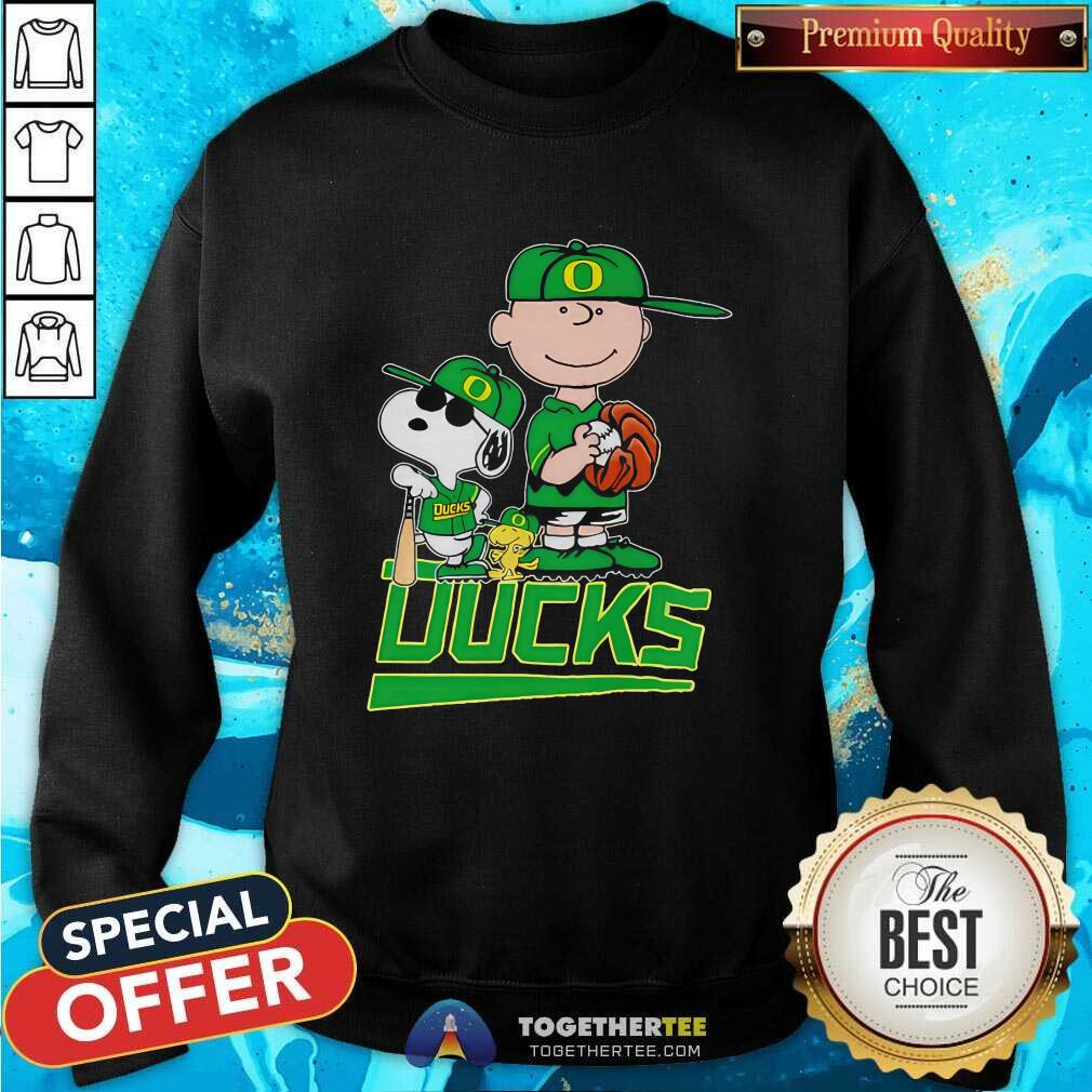 Snoopy Peanuts Movie Characters Oregon Ducks Baseball T-shirt - Image 4