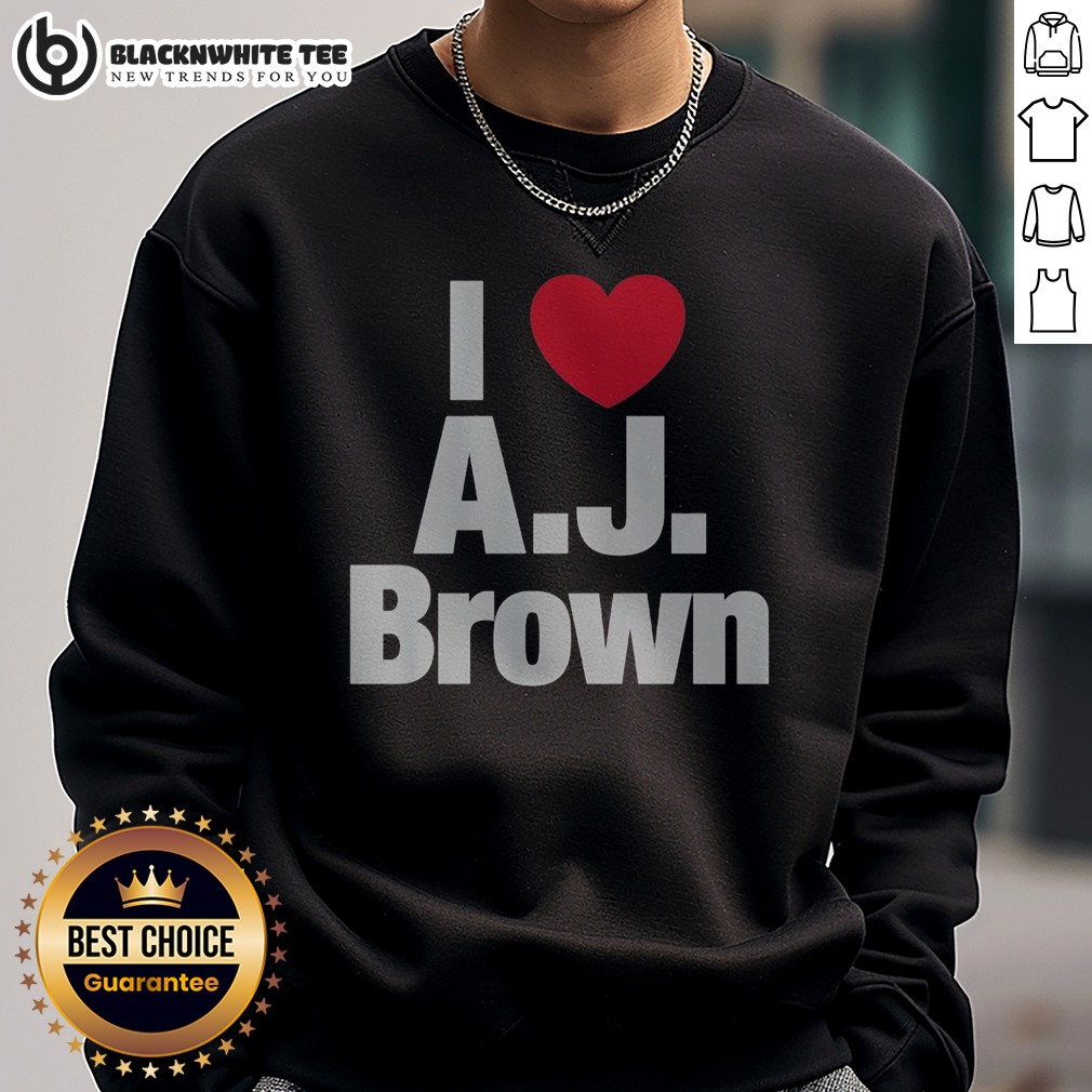 Top I Heart AJ Brown Philadelphia Eagles NFL Football Player Fan Sport Premium Shirt - Image 4