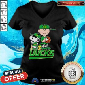 Alternative view of Snoopy Peanuts Movie Characters Oregon Ducks Baseball T-shirt