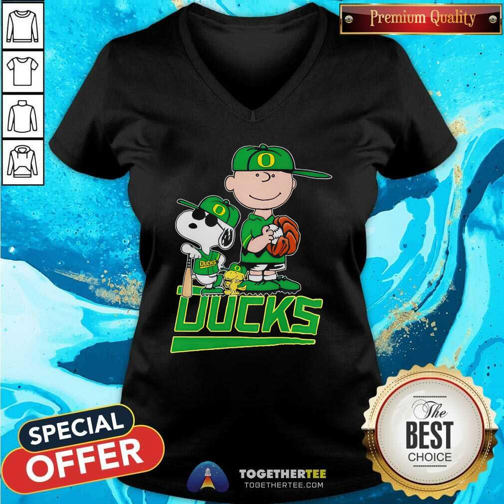Snoopy Peanuts Movie Characters Oregon Ducks Baseball T-shirt - Image 2