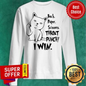 Alternative view of Nice Rock Paper Scissors Throat Punch I Win Shirt