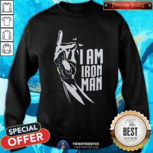 Alternative view of Grateful I Am Iron Man Gauntlet Shirt