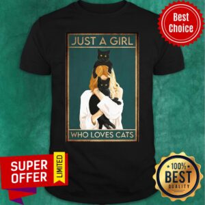 Nice Black Cat Just A Girl Who Loves Cats Shirt