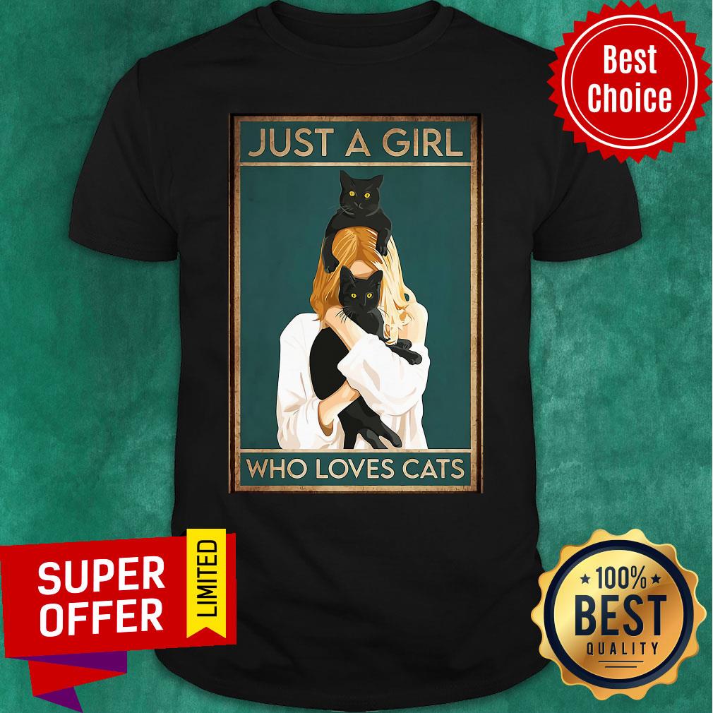 Nice Black Cat Just A Girl Who Loves Cats Shirt
