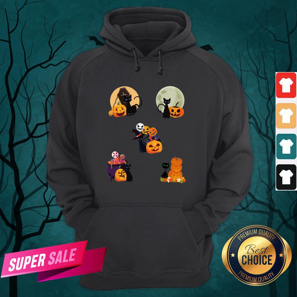 Happy Halloween Cat Pack Pumpkins Shirt - Image 3