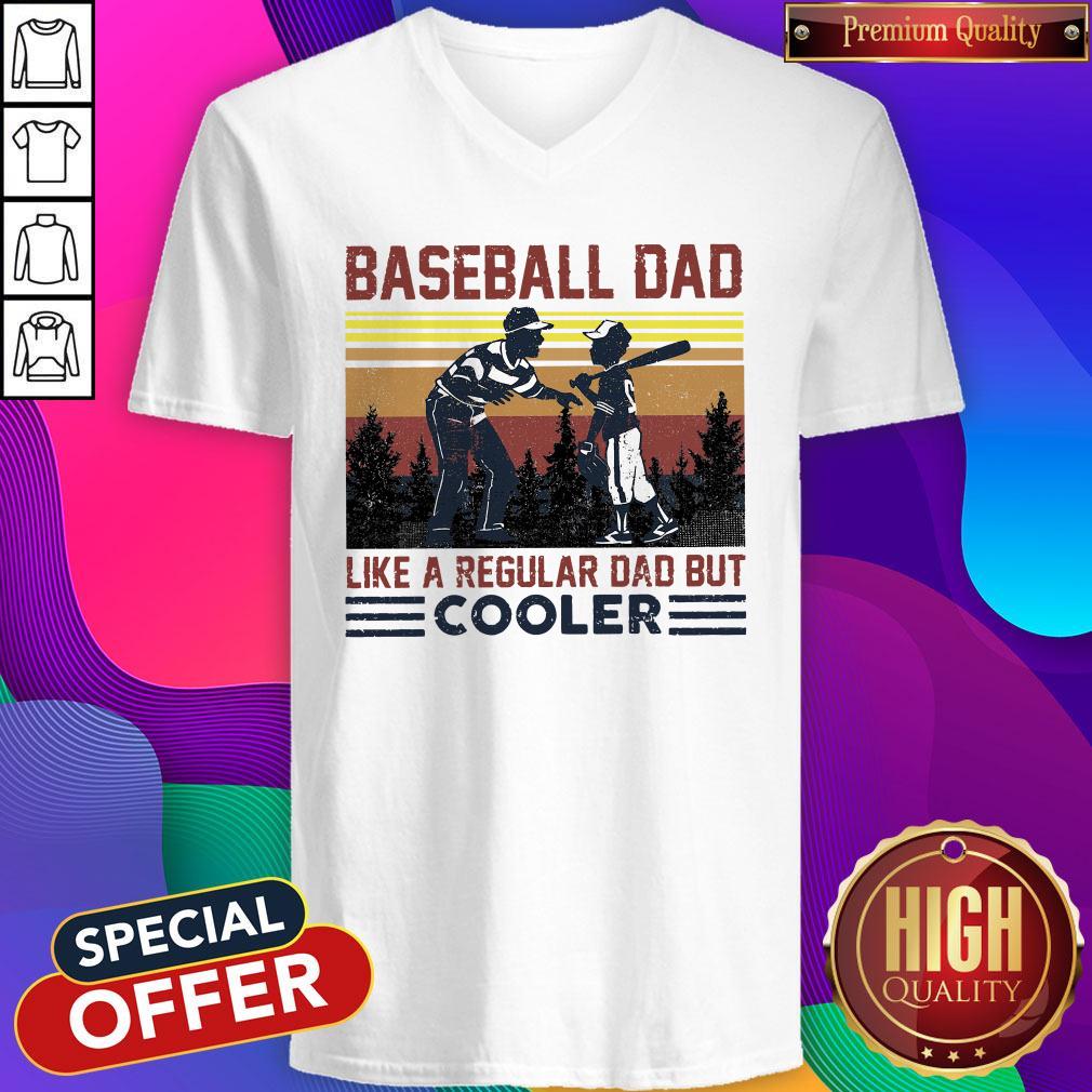 Baseball Dad Like A Regular Dad But Cooler Vintage Shirt - Image 4