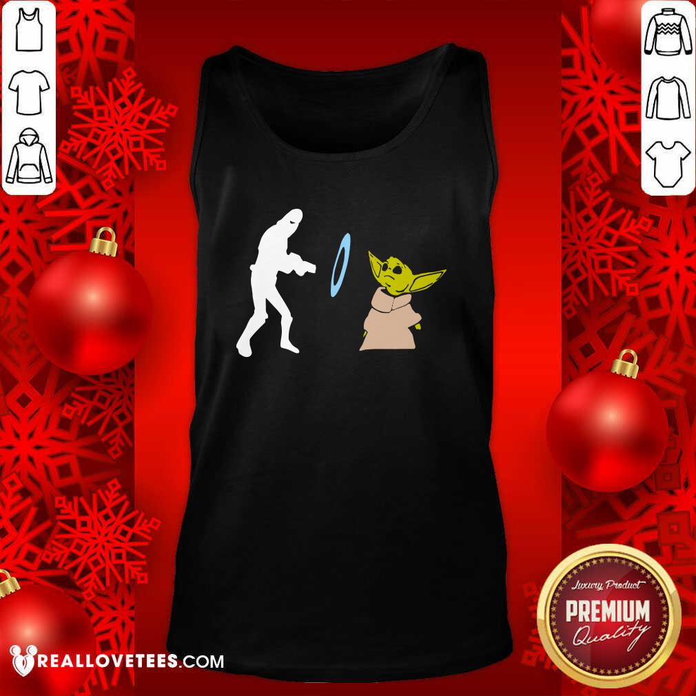 Love Star Wars Mandalorian Baby Yoda Grogu stunned Shirt - Image 2
