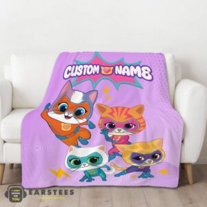 Alternative view of Good Super Kitties Assemble Feline Heroes In Action Blanket Fleece Customized Blanket