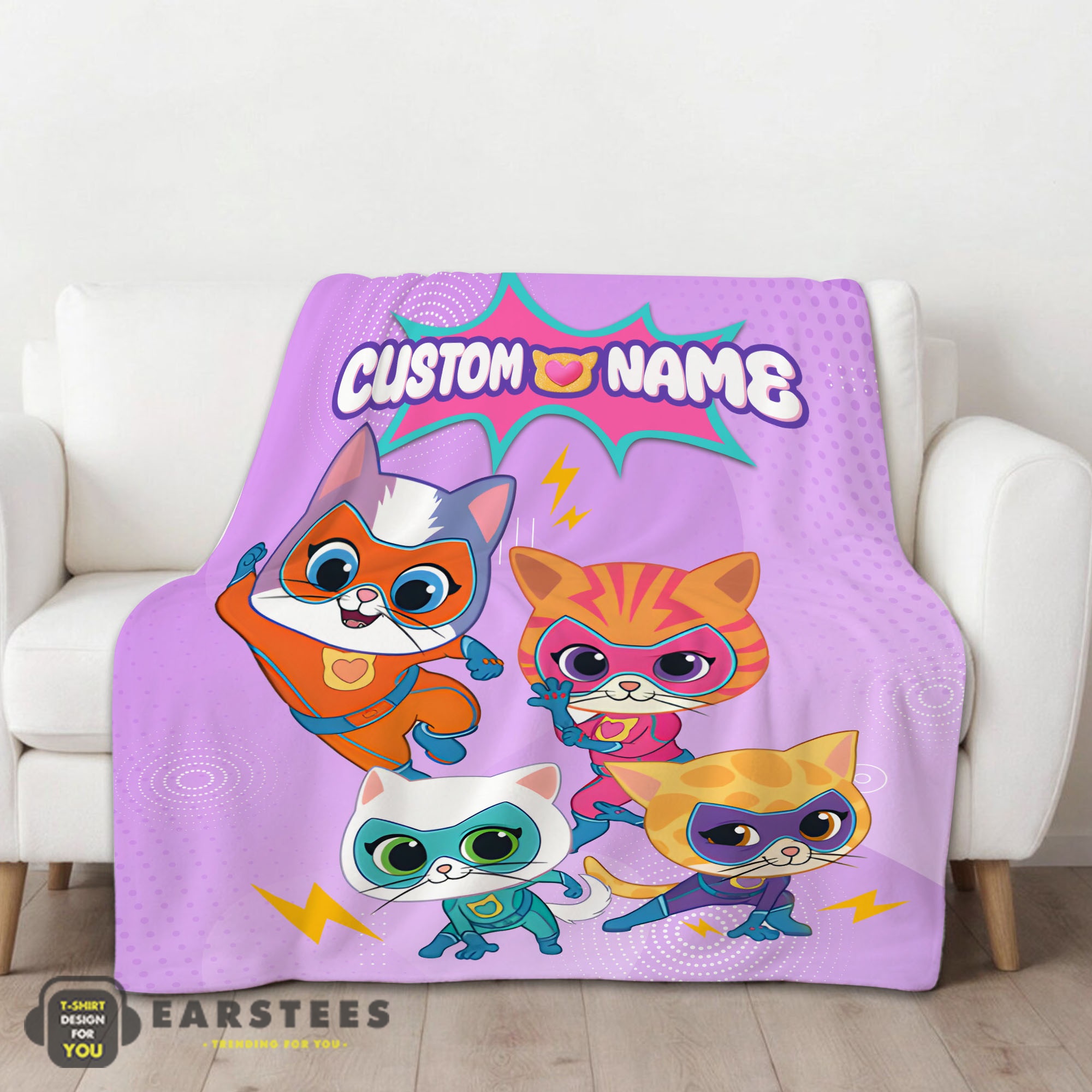 Good Super Kitties Assemble Feline Heroes In Action Blanket Fleece Customized Blanket - Image 2