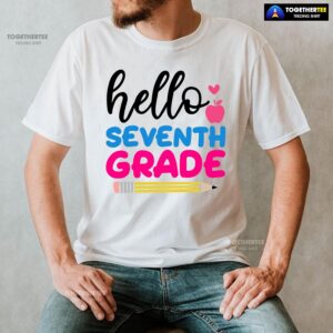 Alternative view of Hello Seventh Grade Apple Pencil Heart Back To School T-Shirt