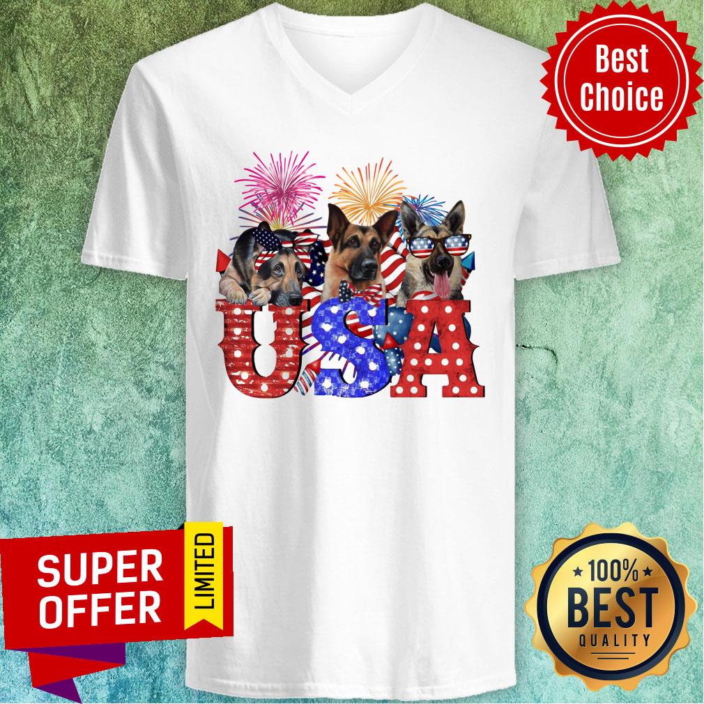 German Shepherd Land Of The Free And Brave Shirt - Image 3
