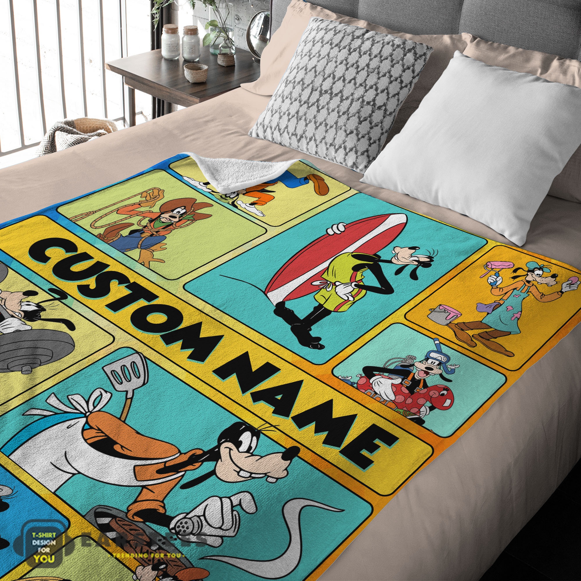 Good Disney Cartoon Goofy With Friends Blanket Fleece Customized Blanket - Image 2