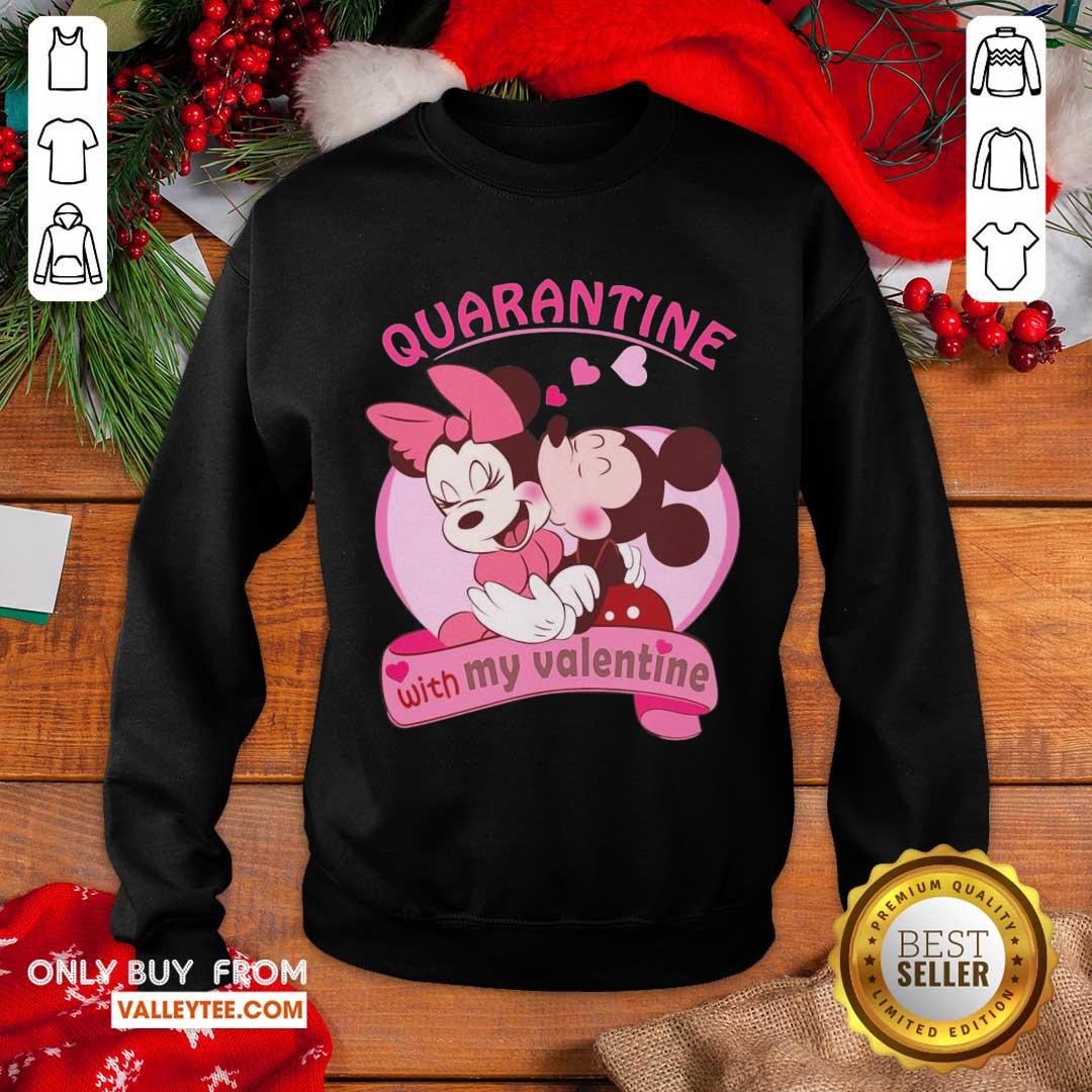 Pro Mickey And Minnie Mouse Quarantine With My Valentine Shirt - Image 5