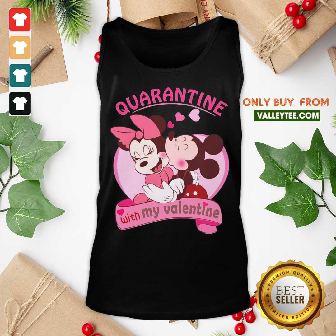 Pro Mickey And Minnie Mouse Quarantine With My Valentine Shirt - Image 4