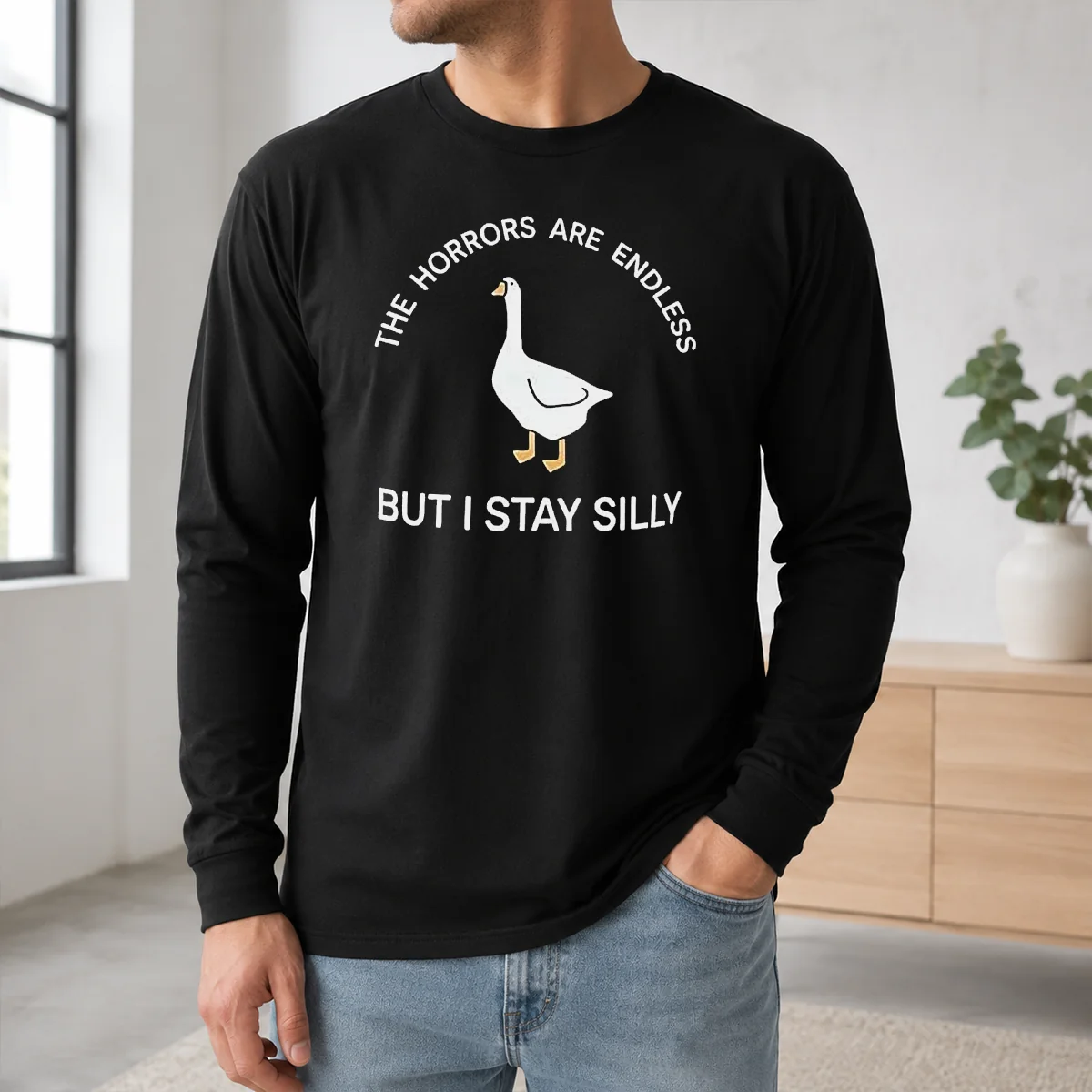 Official Goose The Horrors Are Endless But I Stay Silly Shirt - Image 5