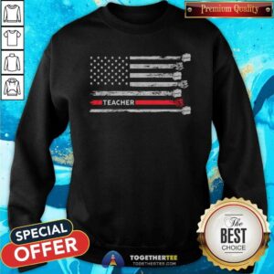 Alternative view of Original Proud Teacher American Flag Shirt