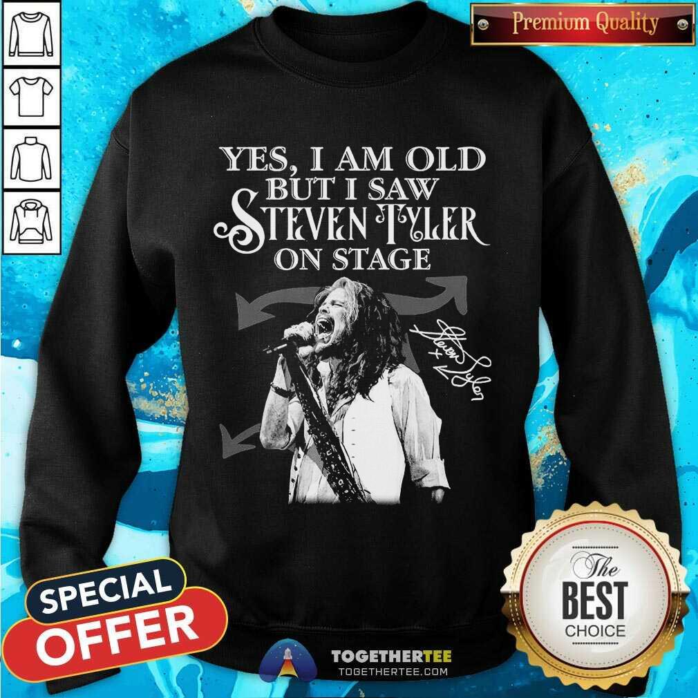 Funny Yes I Am Old But I Saw Steven Tyler On Stage Signatures Shirt - Image 4