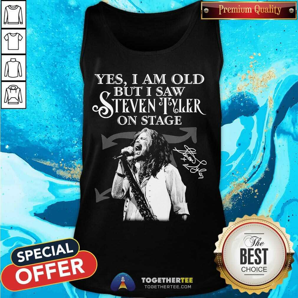 Funny Yes I Am Old But I Saw Steven Tyler On Stage Signatures Shirt - Image 3