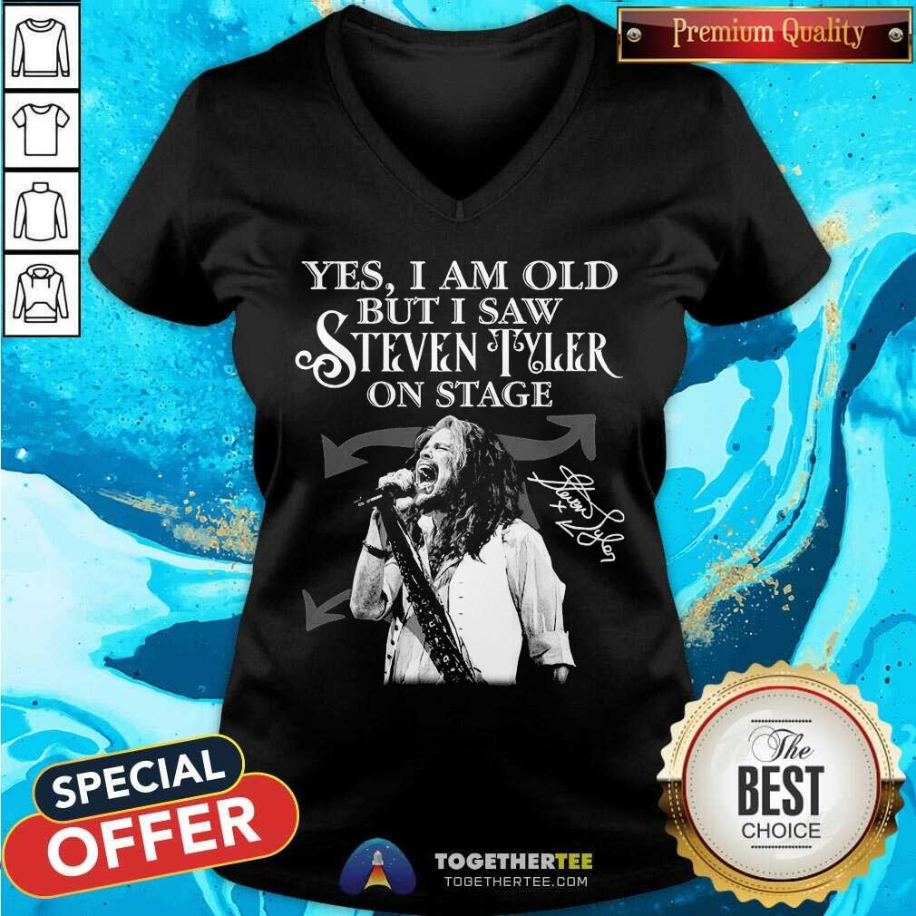 Funny Yes I Am Old But I Saw Steven Tyler On Stage Signatures Shirt - Image 2