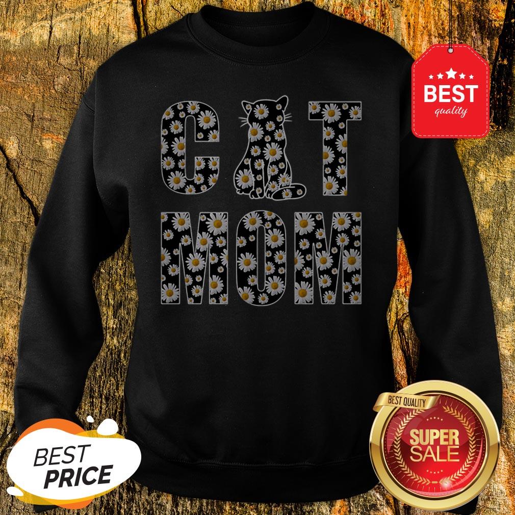 Good Cat Mom Daisy Flowers Shirt - Image 4
