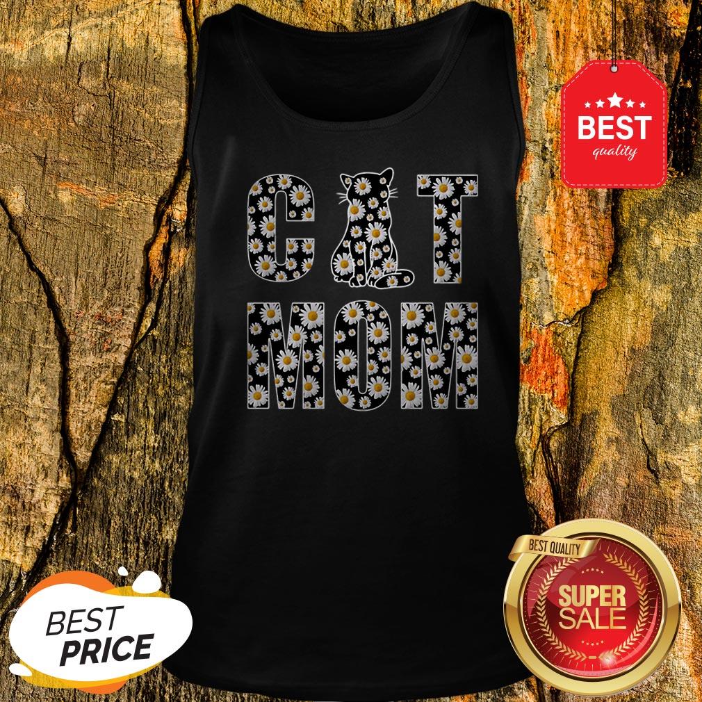 Good Cat Mom Daisy Flowers Shirt - Image 3