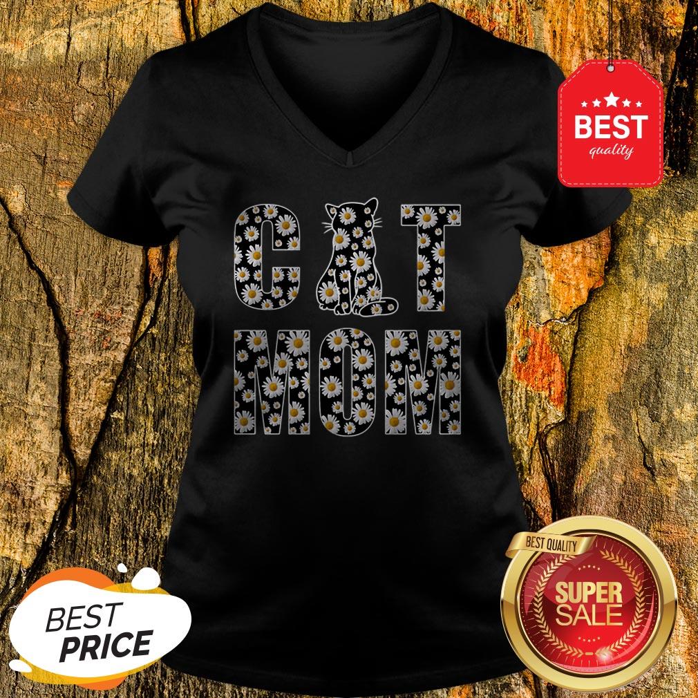 Good Cat Mom Daisy Flowers Shirt - Image 2